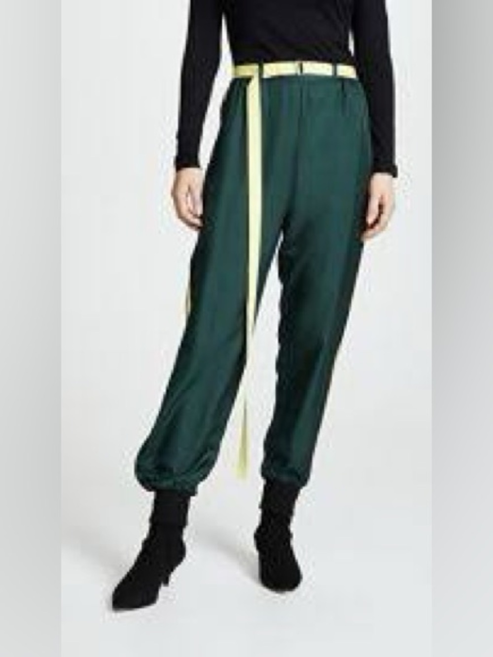 Robert Rodriguez Green Satin Jogger Pants Size Small